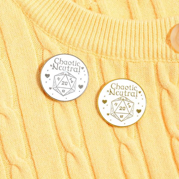 

pins, brooches chaotic neutral polygon love round brooch personality pin badge enamel backpack lapel hat jewelry gift for friends, Gray