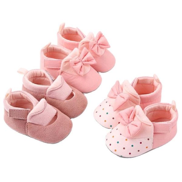 

first walkers 2021 born shoes for infants girls soft sole bowknot princess cute shoe kid toddler walking 0-18m prewalkers