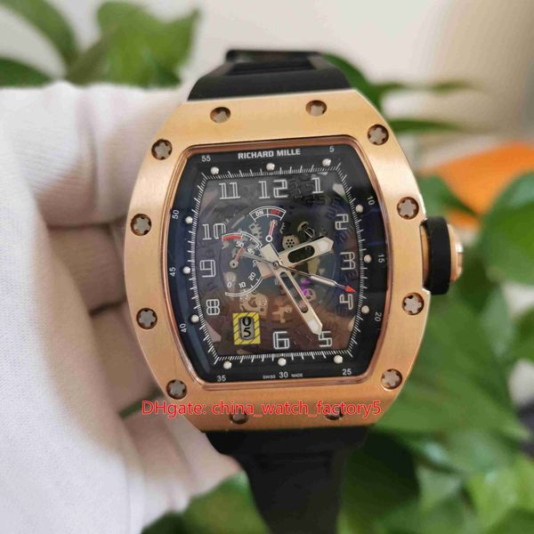 

classic watches 50mm x 42mm rm11-01 rm 11 skeleton 18k rose gold rubber bands transparent mechanical automatic mens men's watch wristwa, Slivery;brown
