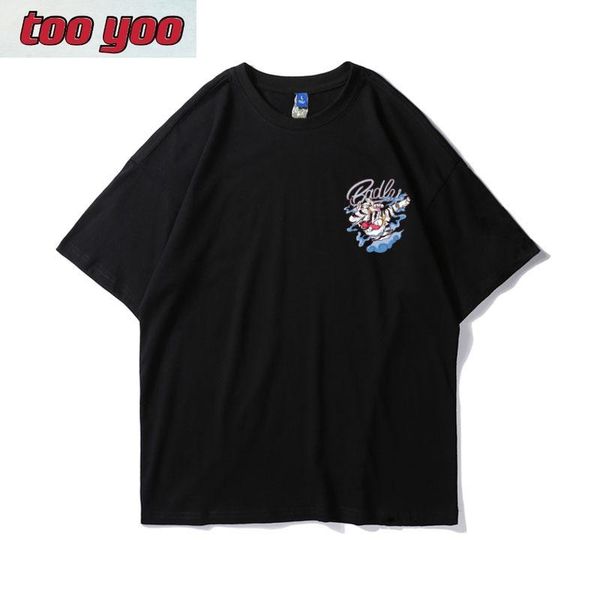 

men's t-shirts 2021 summer casual short sleeve men shirt cool printed hip hop tee streetwear t-shirt loose t menswear, White;black