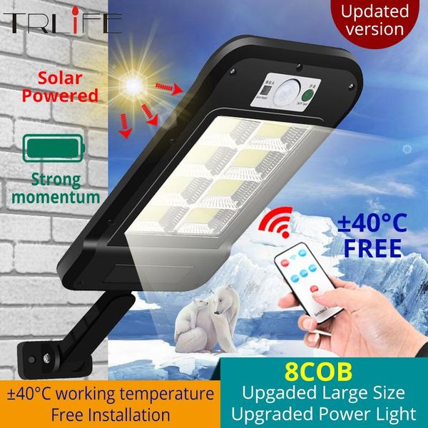 

solar lamps powerful light street lamp 8cob induction led powered waterproof pir motion big for garden courtyard size