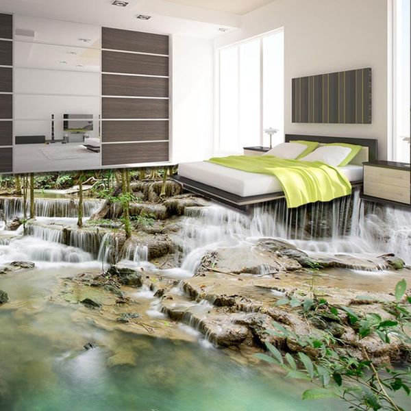 

wallpapers [self-adhesive] 3d flowing into the stream 145 floor wallpaper mural wall print decal murals