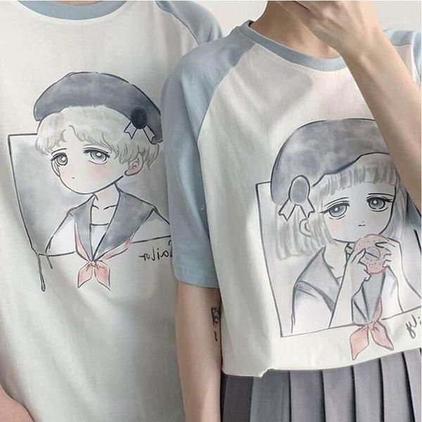 

women's t-shirt women's foufurieux women casual tshirt white cartoon printed streetwear female tee short sleeve fashion t shirt h