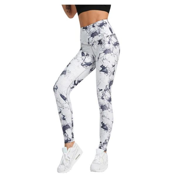 

yoga outfits women print tight high waist sport leggings pant hip workout fitness trouser sports-wear clothing, White;red