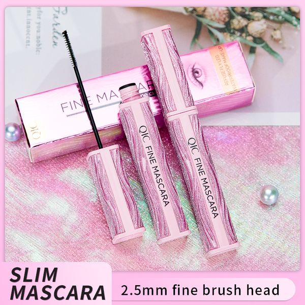 Eye Makeup Lash Waterproof Mascara Black Allungamento QIC Mascara con testina per ciglia piccole Arricciatura snella Volumizzante Nessuna sbavatura Spessa Lunga durata