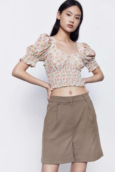 

summer floral flower female shirt goth zaraing-style vadiming sheining women blouse lfd9591 women's blouses & shirts, White