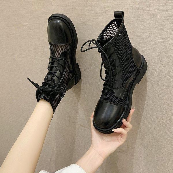 

boots rock shoes woman low heels booties round toe boots-women mid-calf mid calf summer sandals 2021 elegant ladies rubber casual pu, Black