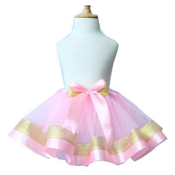 

popular silk ribbon mesh tutu skirt girls stage performance half fluffy princess skirt, Red;yellow