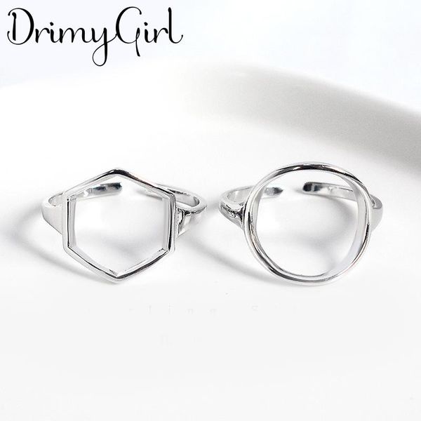 

wedding rings boho gothic circle hexagon for women men jewelry birthday gift romantic engagement drop, Slivery;golden
