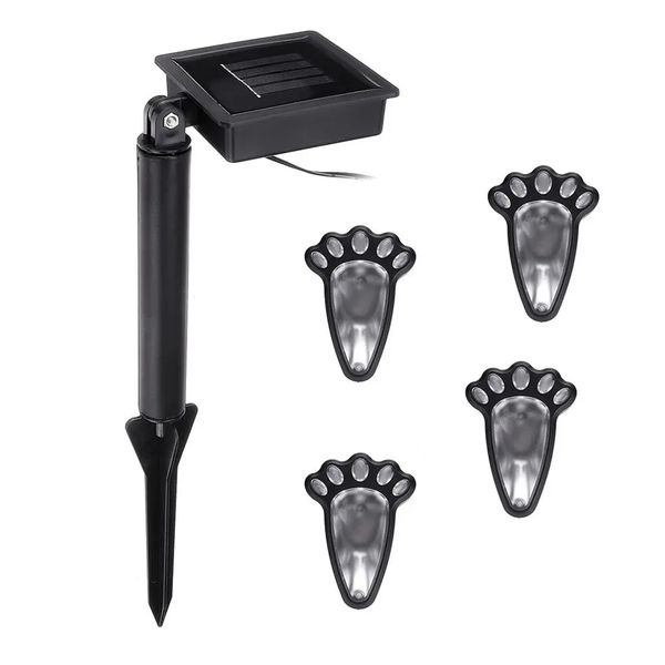 

4 in1 solar powered led dog paw print lights garden outdoor lawn yard path lamp - colorful