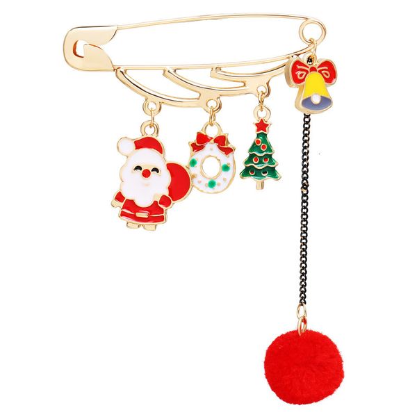 

52000 santa pendant hairball brooch creative gift brooch, Golden