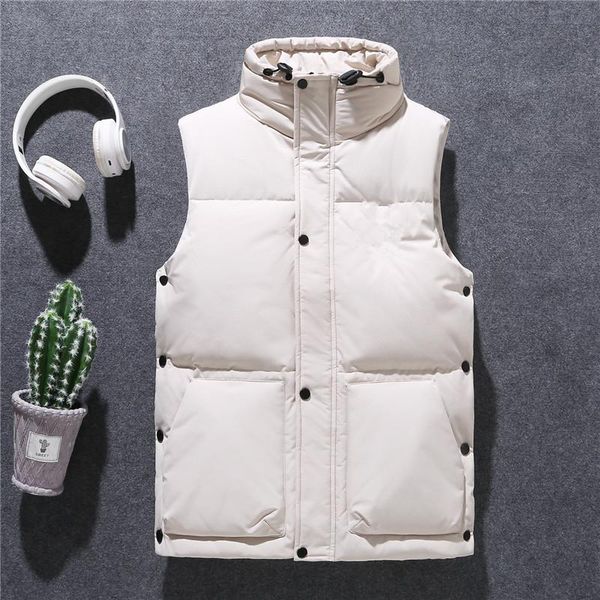 

men's vests 2021 winter jackets parka men autumn warm outwear brand slim mens coats casual, Black;white