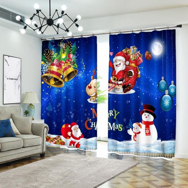 

curtain & drapes babson elk snowman high precision shading personalized 3d digital printing diy po christmas