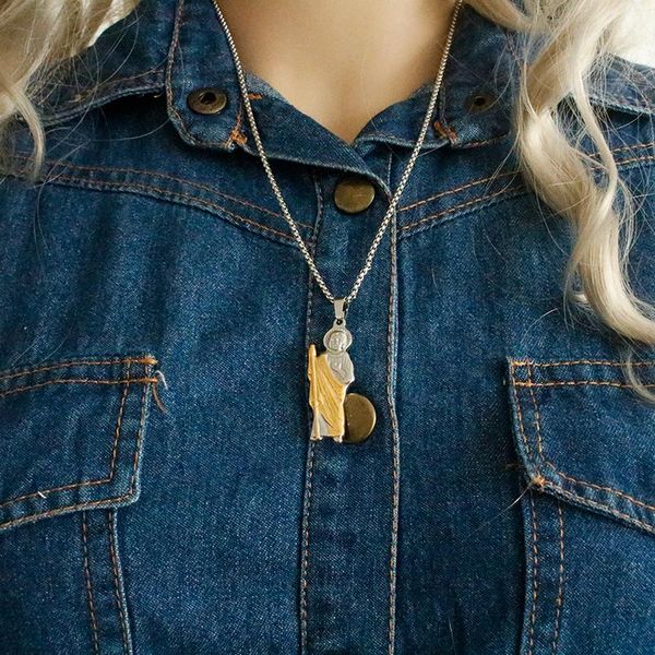 

pendant necklaces faith stainless steel necklace jewelry accessories clothing gifts men and women, Silver