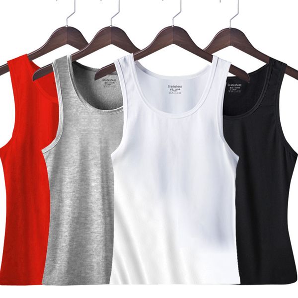 Sólido Camisola Top Homens Marca Workout Ginásio Roupas Sem Mangas Elasticidade Mens Undershirts Sports Fitness Muscle Sportswear Singlets 210524