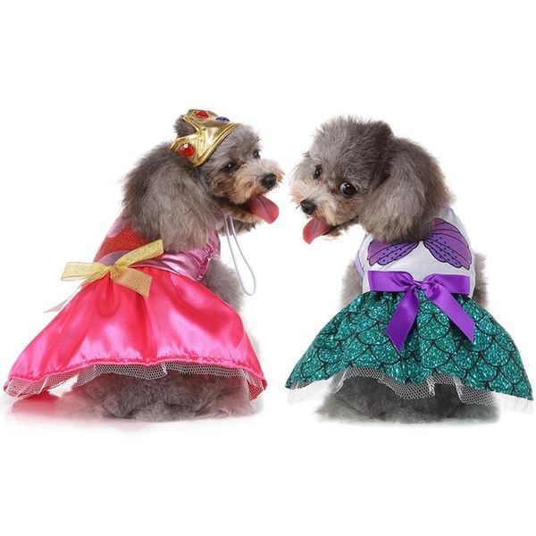 

dog apparel pet dress halloween cosplay costume funny cartoon princess with hat set for small medium dogs a