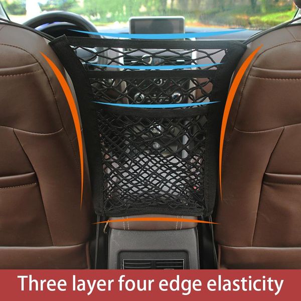 

1pc car net pocket handbag holder elastic cigarette wallet phone organiser bag interior decoration organizer
