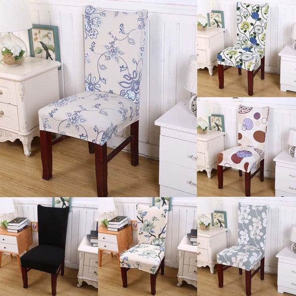 

chair covers 1pcs elastic dining cover protector supplies flowers pattern banquet party wedding modern style polyester/spandex