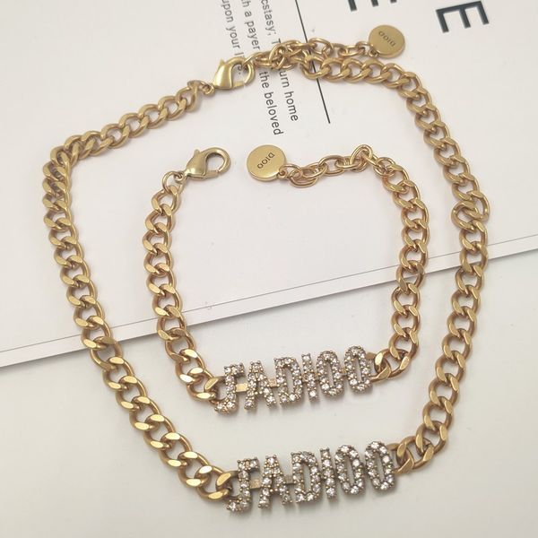 

d family's 2020 new diamond inlaid letter necklace9g1j, Black