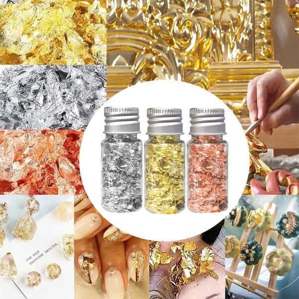 

other arts and crafts 3 bottles gel polish glitter irregular nail art painting multifunction decorative gilding diy shredded foil flakes cra