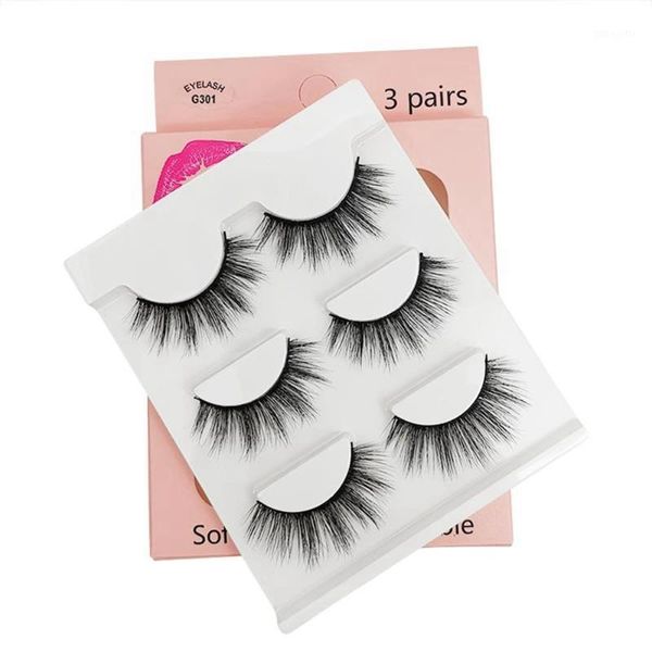 

pairs natural false eyelashes fake lashes long makeup 3d mink eyelash extension beauty1