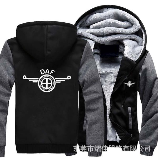

men's hoodies & sweatshirts daf winter jacket cotton warm casual sweatshirt male thicken coats hoodie size s-6xl, Black