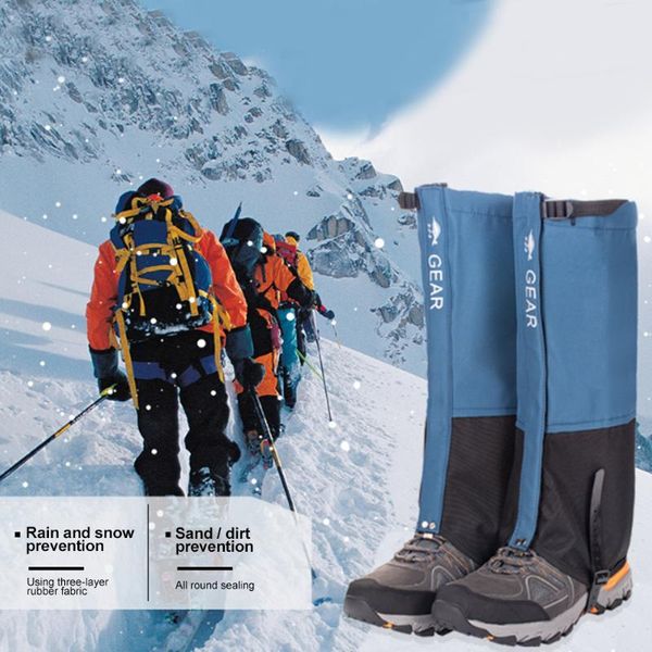 

waterproof leg covers legging for outdoor climbing camping hiking ski boot shoe snow gaiters legs protection arm & warmers, Black