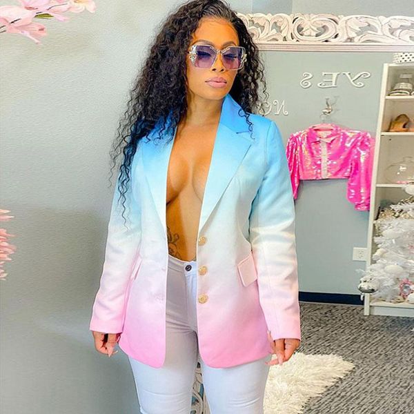 

women's suits & blazers tie dye blazer women 2021 casual jacket female for autumn button long sleeve and jackets coat, White;black