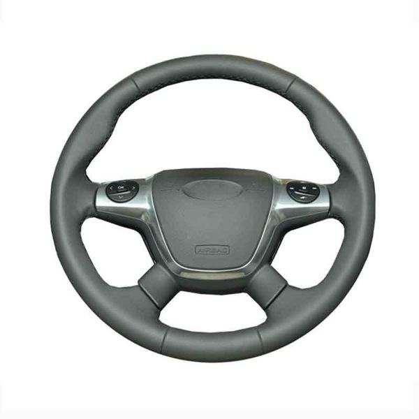 

steering wheel covers car cover for focus 2 (3-spoke)focus 3 kuga escape customize wrap microfiber leather hand sewin