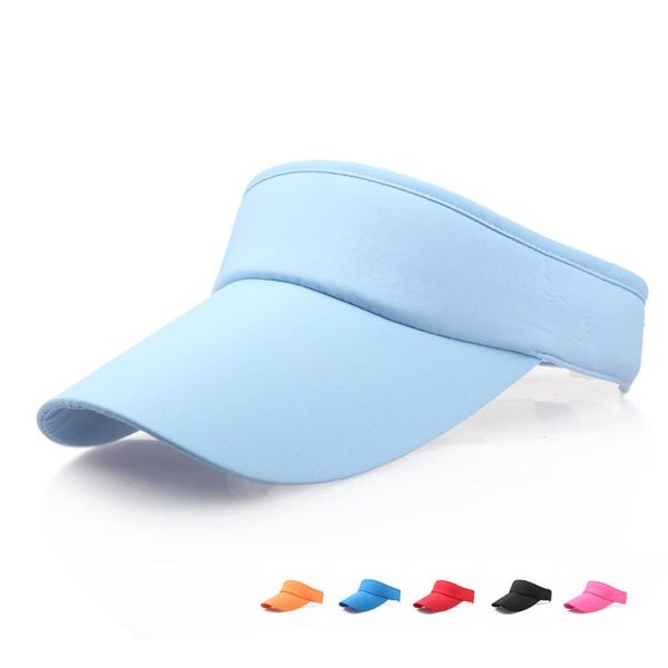 

wide brim hats summer tennis golf caps sport sun for men women solid outdoor running beach visor cap sombreros de sol wholesale, Blue;gray