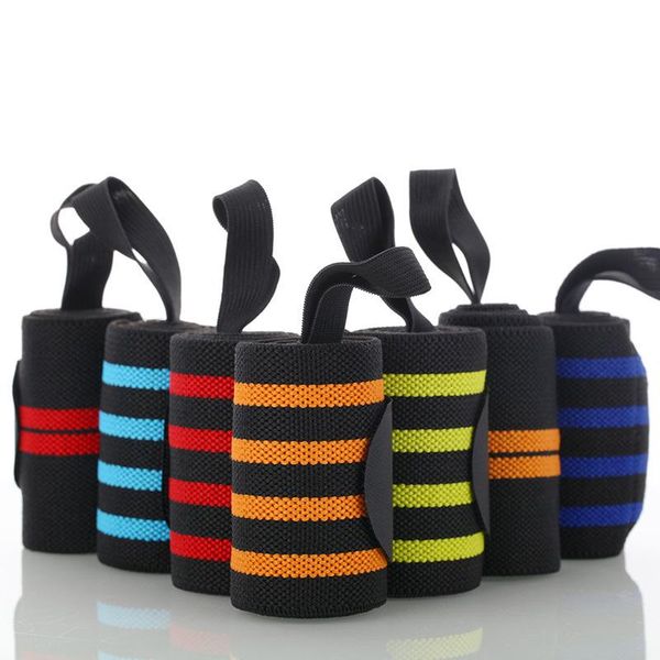

1pcs adjustable wristband elastic breathable wrist wraps bandages weightlifting powerlifting support fitness gym sports, Black;red