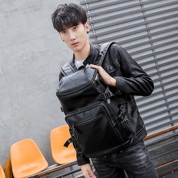 

backpack fashion travel pu leather multi-functional large capacity young students