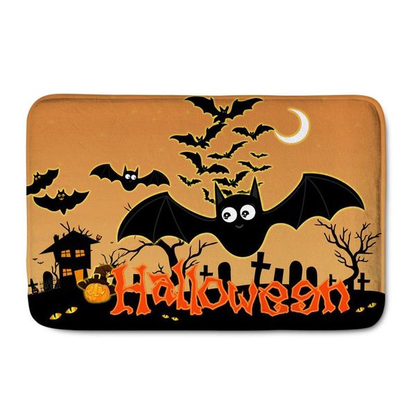 

carpets halloween carpet, indoor bat pumpkin print floor mat rectangle footcloth for bedroom sitting room
