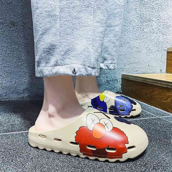 

70% off outlet store women thick-soled slippers summer beach soft-soled non-slip sandals casual men's indoor bathroom shoes lovers 35-4, Black