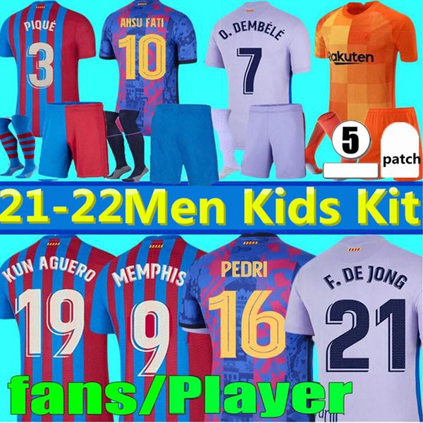 

21 22 memphis kun aguero soccer jersey camiseta de futbol 2021 ter stegen fc ansu fati fde jong dest pedri roberto coutinho football jerseys, Black;yellow