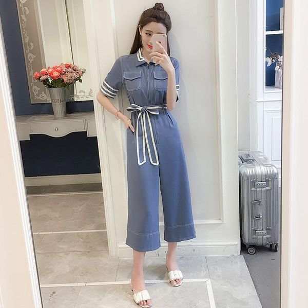 

women's jumpsuits & rompers chiffon frenum wide leg pants fashion tuck in the waist womens high temperament thin payment straight cylin, Black;white