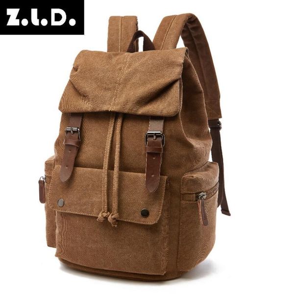 

duffel bags z.l.d. canvas backpack men's shoulder computer bag youth student large capacity travel women