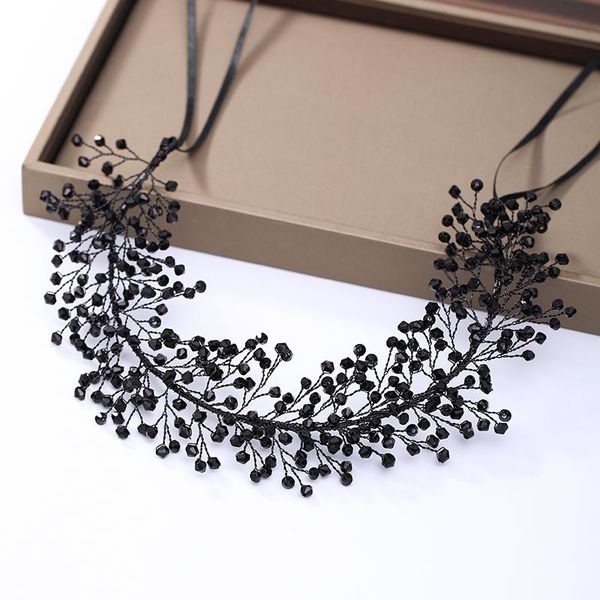 

hair clips & barrettes fashion handmade black vine bridal headpiece for women crystal pearls wedding headbands, Golden;silver