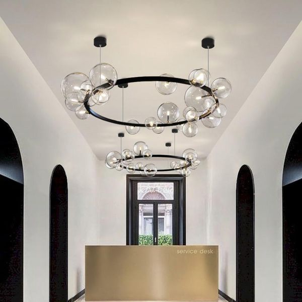 

chandeliers nordic simple romantic led black chandelier 7/24 kitchen lliving room versatile collocation