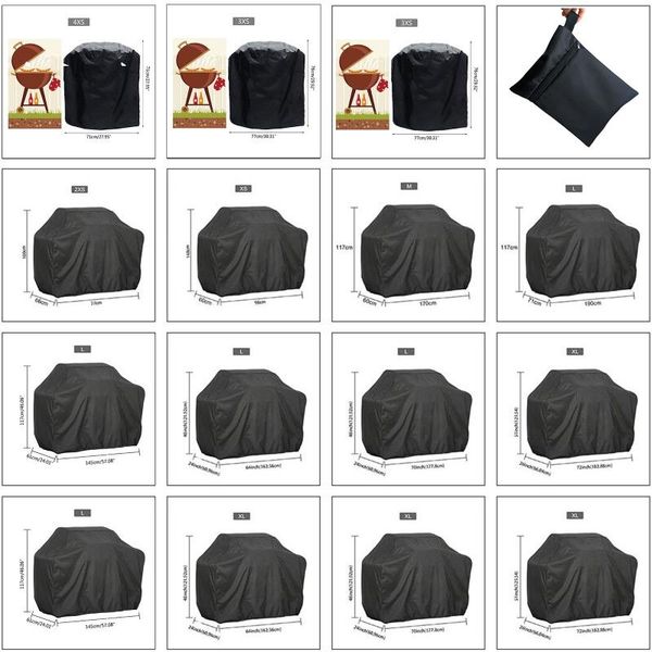 

tools & accessories 1pc 190t/210d bbq cover anti-dust waterproof weber heavy duty charbroil grill rain protective barbecue round