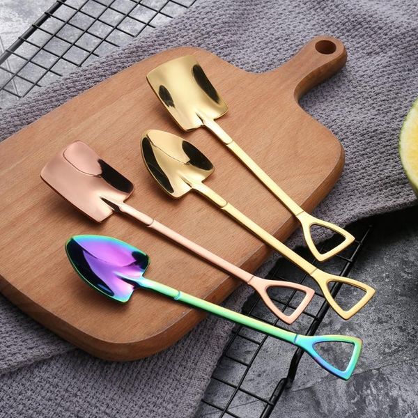 

spoons stainless steel coffee spoon creative iron catalpa ice cream eating watermelon dessert cute shovel mini