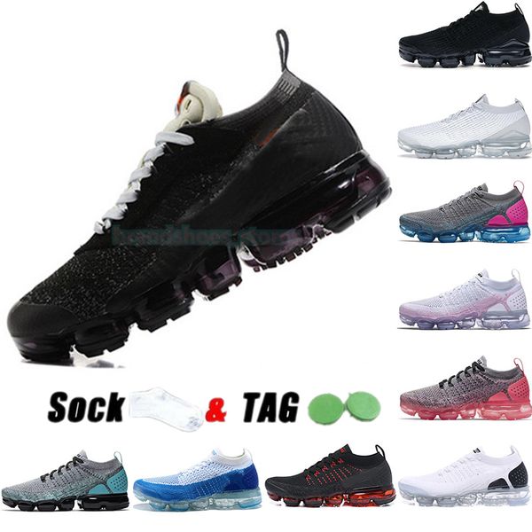 

air vapormax classic fashion flyknit 2.0 running shoes 2021 triple black designer men women sneakers fly white knit cushion trainers zapatos