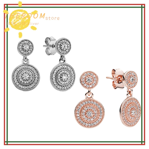 

stud 925 sterling silver wing heart circle daisy flower earrings for women original trendy jewelry making, Golden;silver