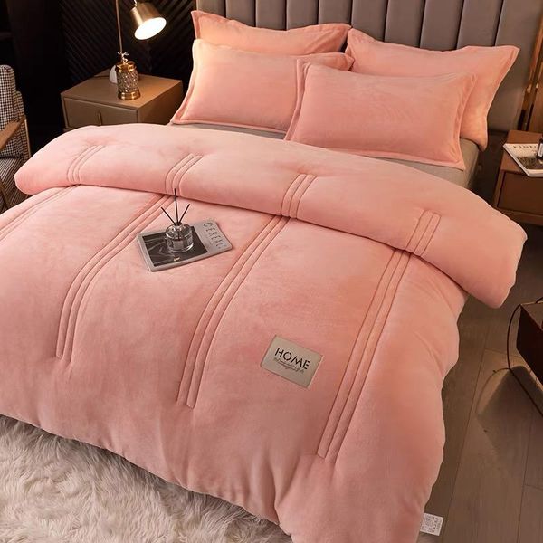 

comforters & sets thicken lamb double-faced velvet quilt wool super warm winter comforter students dormitory luxury blanket soft duvets