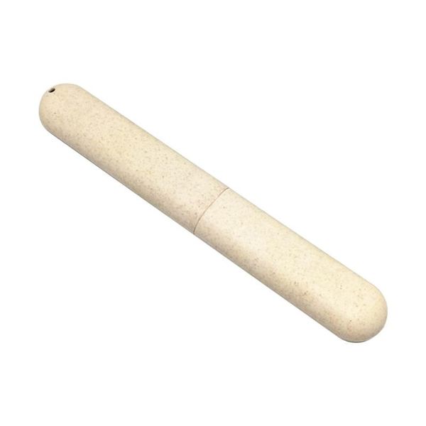 

toothbrush eco-friendly wheat straw container portable holder case wheat-yellow