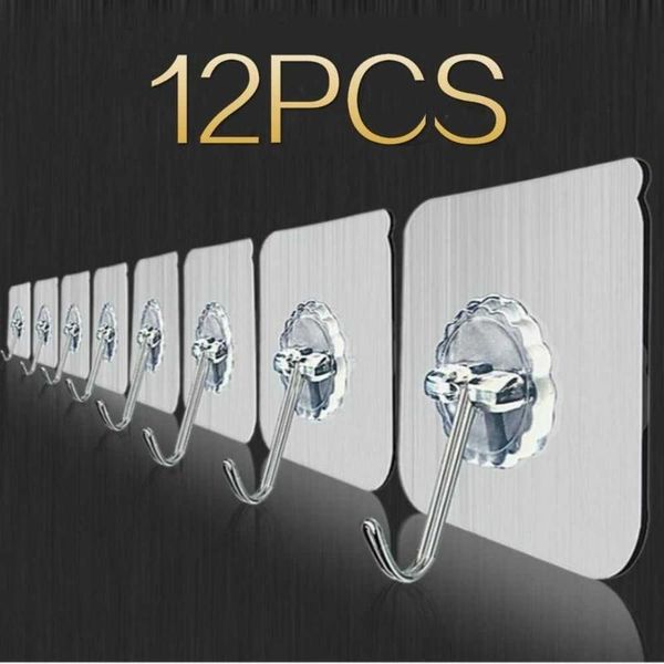 

storage drawers 12 pcs transparent non trace hook wholesale strong magic no