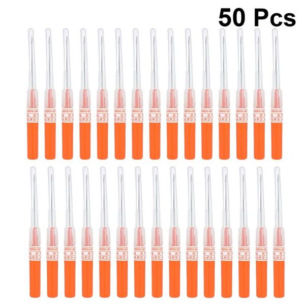 

tattoo needles 50pcs 14g disposable body gauge sterile for ear nose navel (orange)