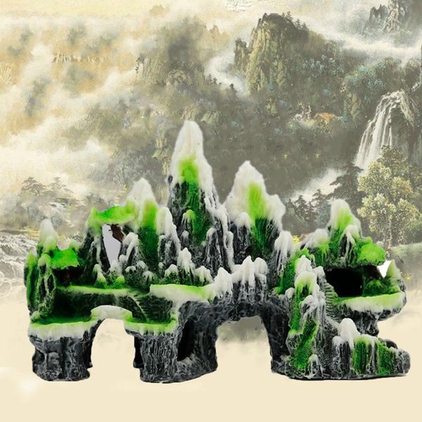 

decorations aquarium decoration accessories artificial large fish tank landscaping resin moss rockery simulation ornaments aquascape decor