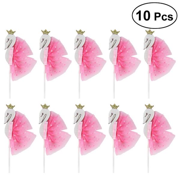 

other festive & party supplies 10pcs romantic glitter swan cake er decorative cupcake picks dessert decoration wedding anniversary decor