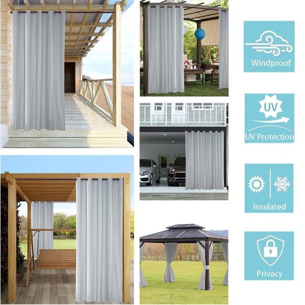 

solid color outdoor curtains blackout waterproof window curtain drape patio porch shower bedroom home decor & drapes